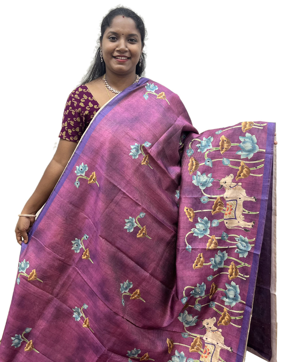 Red Handloom Jamdani Cotton Saree | Hamdam Sakhi | Suta