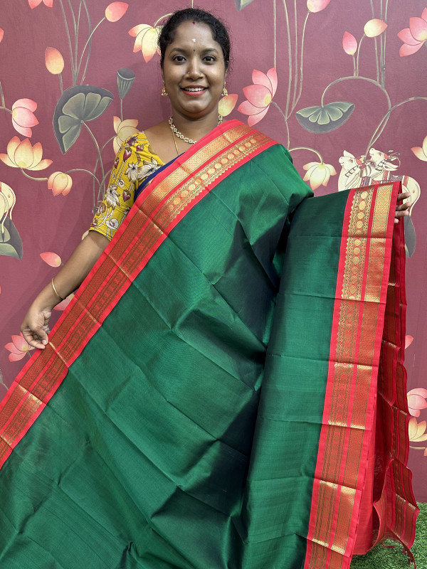 Silk Cotton Korvai Special Adar Pachai And Kumgumam(SCKSS45)