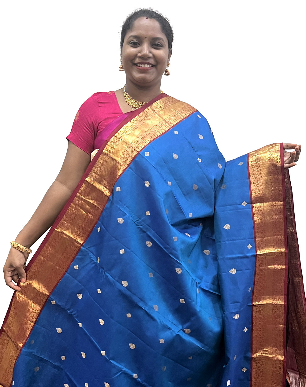 Royal blue hot sale mekhela chador