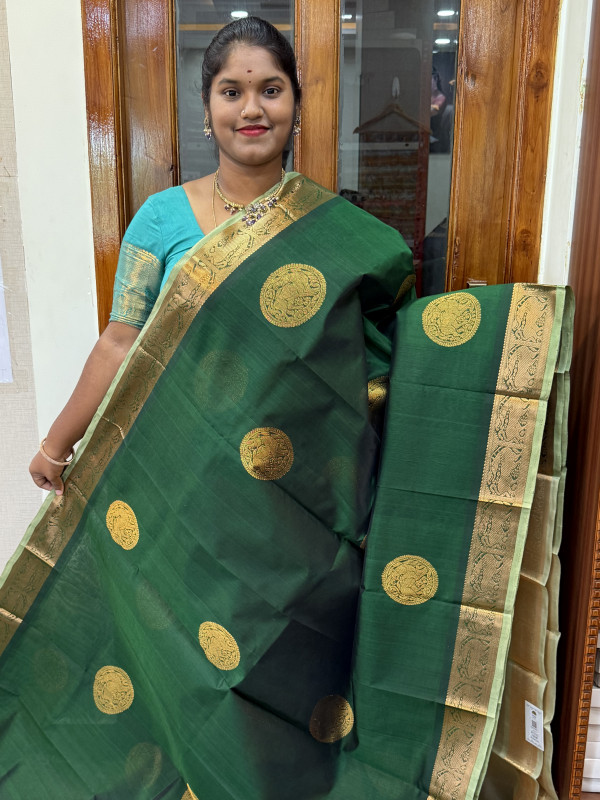 Silk Cotton Body Rich Buttas Bottle Green And Pastel Green(SCBRBS11)